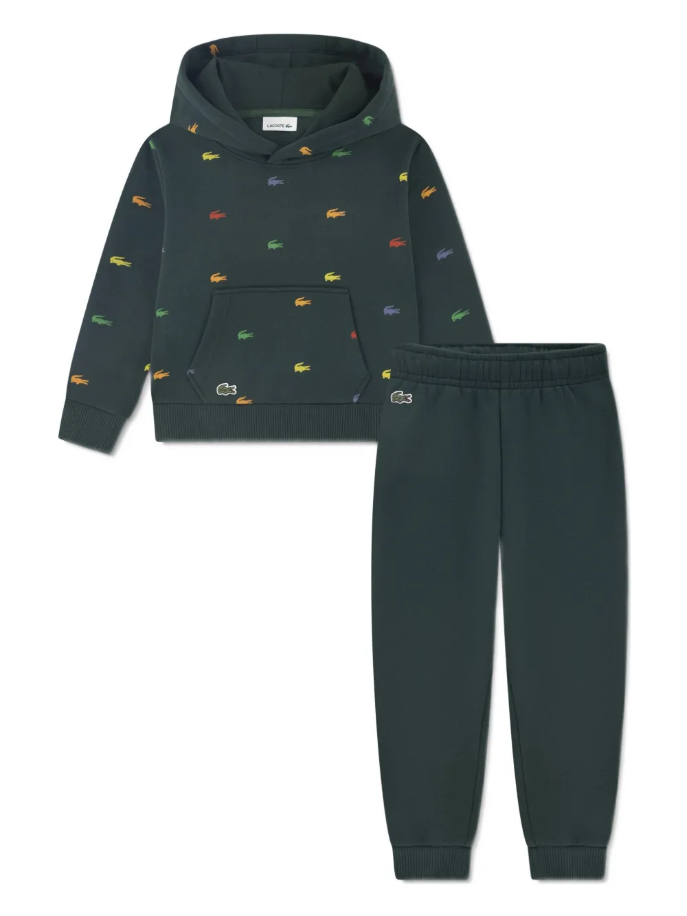 Lacoste Kids logo-patch tracksuit - Verde