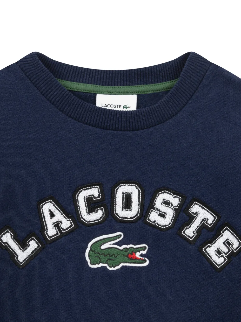 Lacoste Kids Trui met ronde hals en applicatie Blauw