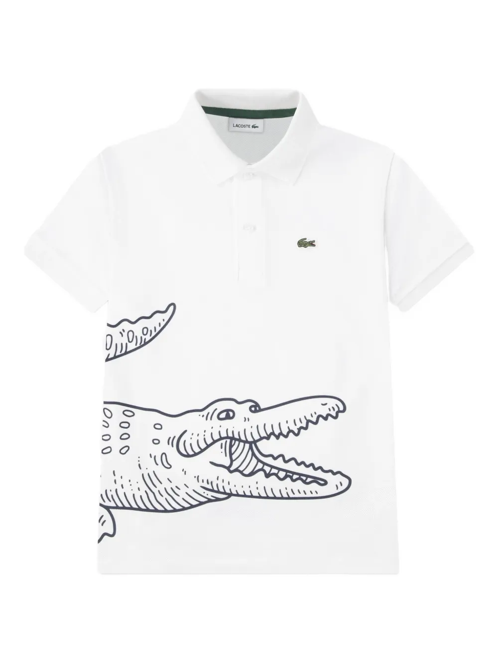 Lacoste Kids crocodile-print polo shirt - Bianco