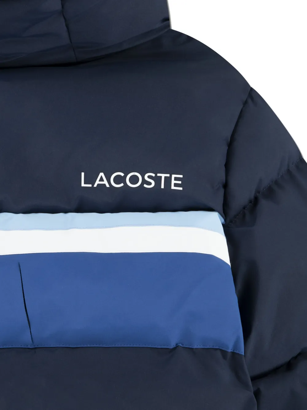 Lacoste Kids Gestreept jack met capuchon Blauw