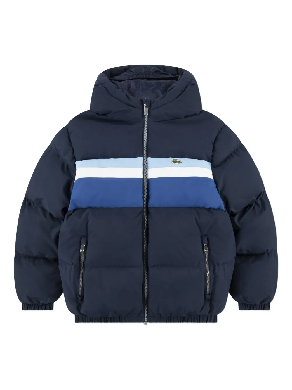 Lacoste Kids hooded striped jacket - Blu