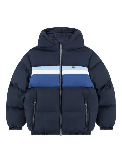 Lacoste Kids hooded striped jacket