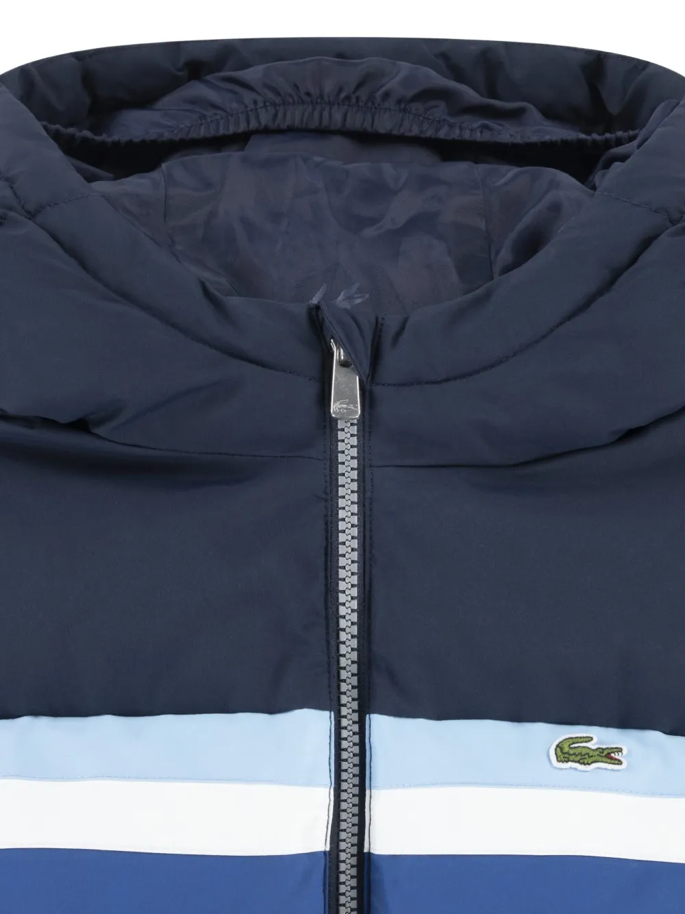 Lacoste Kids Gestreept jack met capuchon Blauw