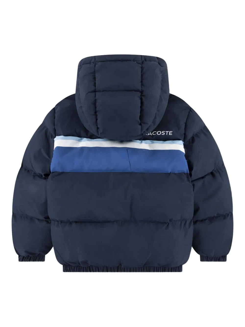 Lacoste Kids Gestreept jack met capuchon Blauw
