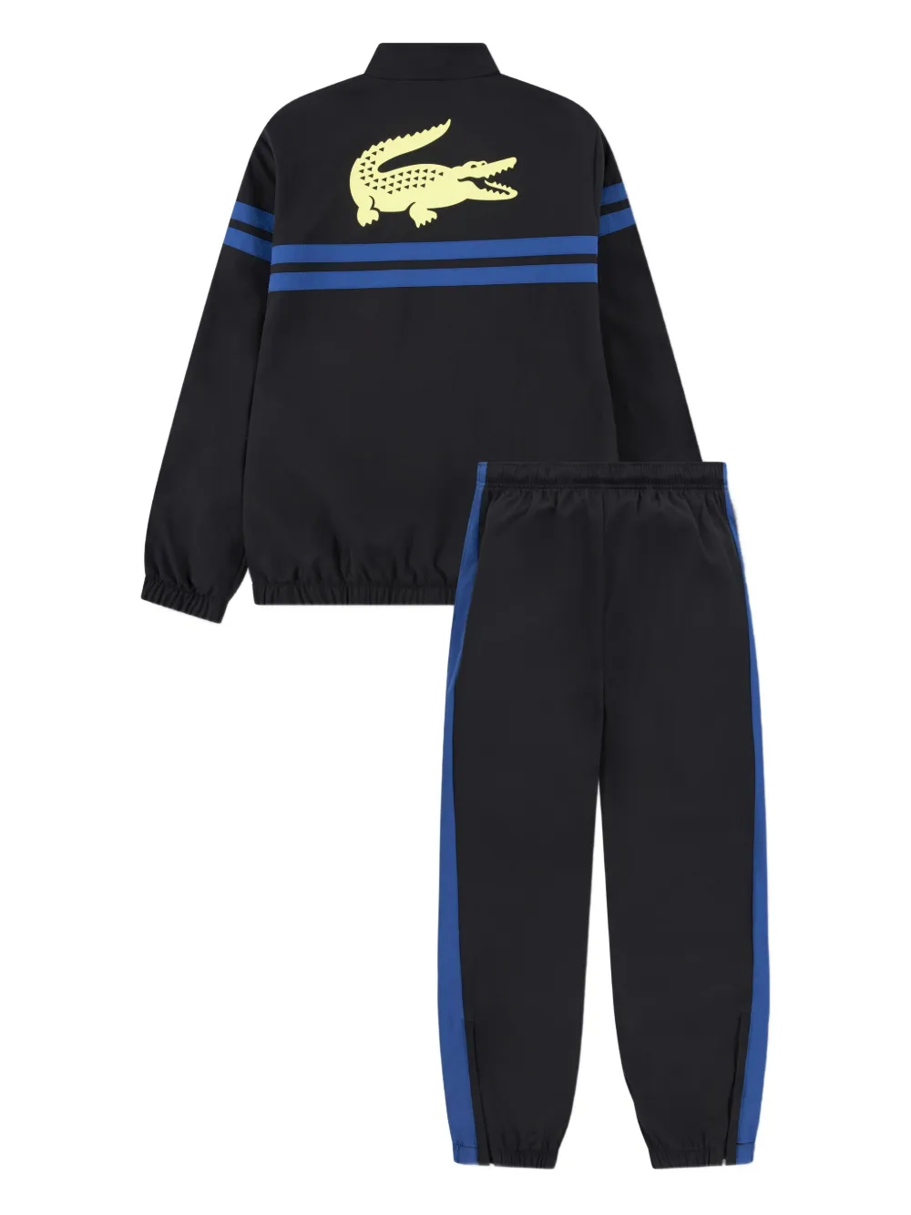 Lacoste Kids Gestreept trainingspak met rits Zwart