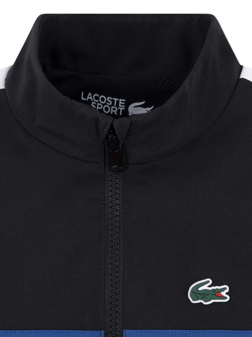 Lacoste Kids Gestreept trainingspak met rits Zwart