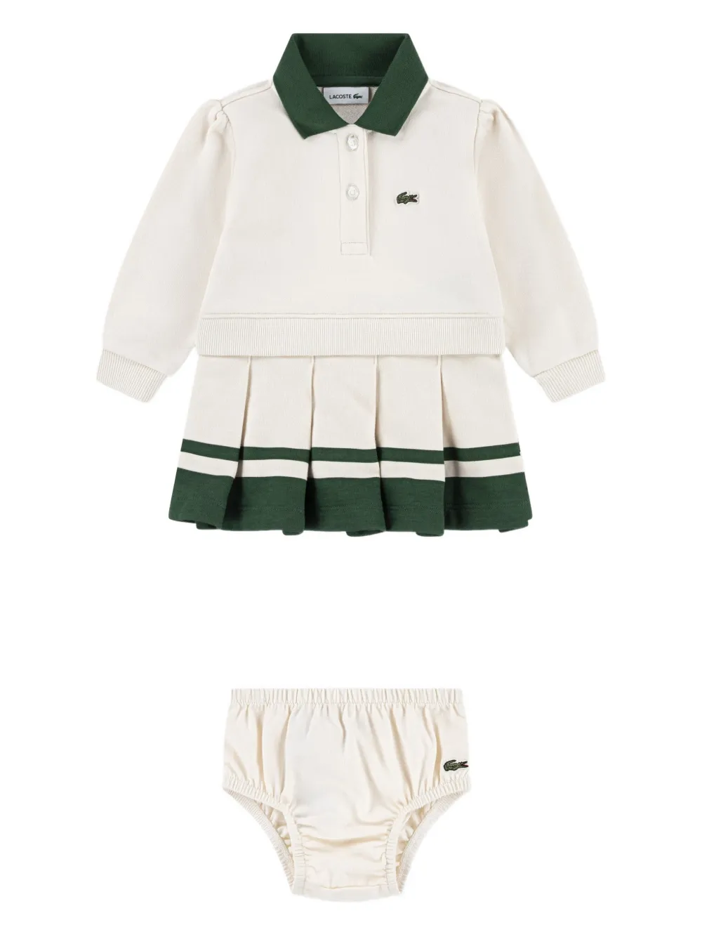 Lacoste Kids pleated collared dress - Neutrals