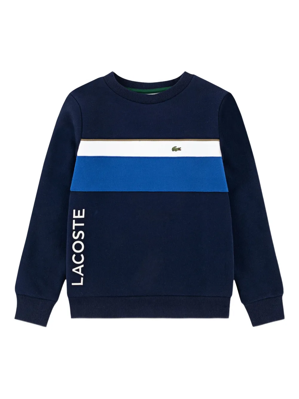 Lacoste Kids striped logo sweater - Blu