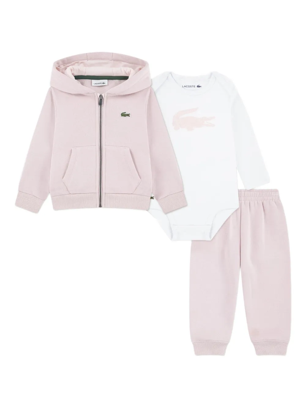 Lacoste Kids logo hooded tracksuit set - Pink