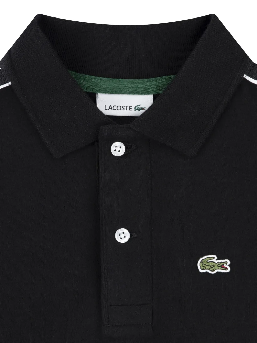 Lacoste Logo-tape Polo Shirt In Black