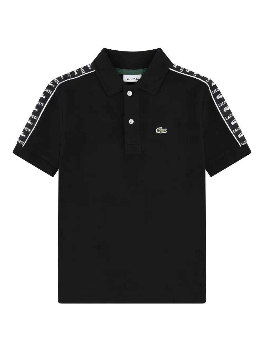 Lacoste Logo-tape Polo Shirt In Black