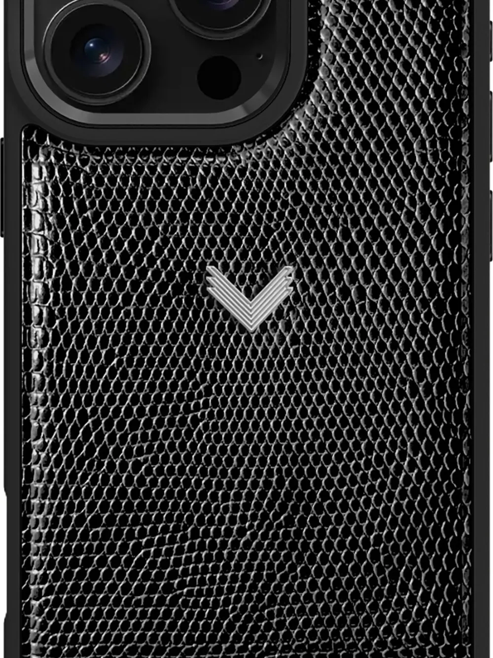 Velante Lizard-texture Iphone 16 Pro Max Case In Black