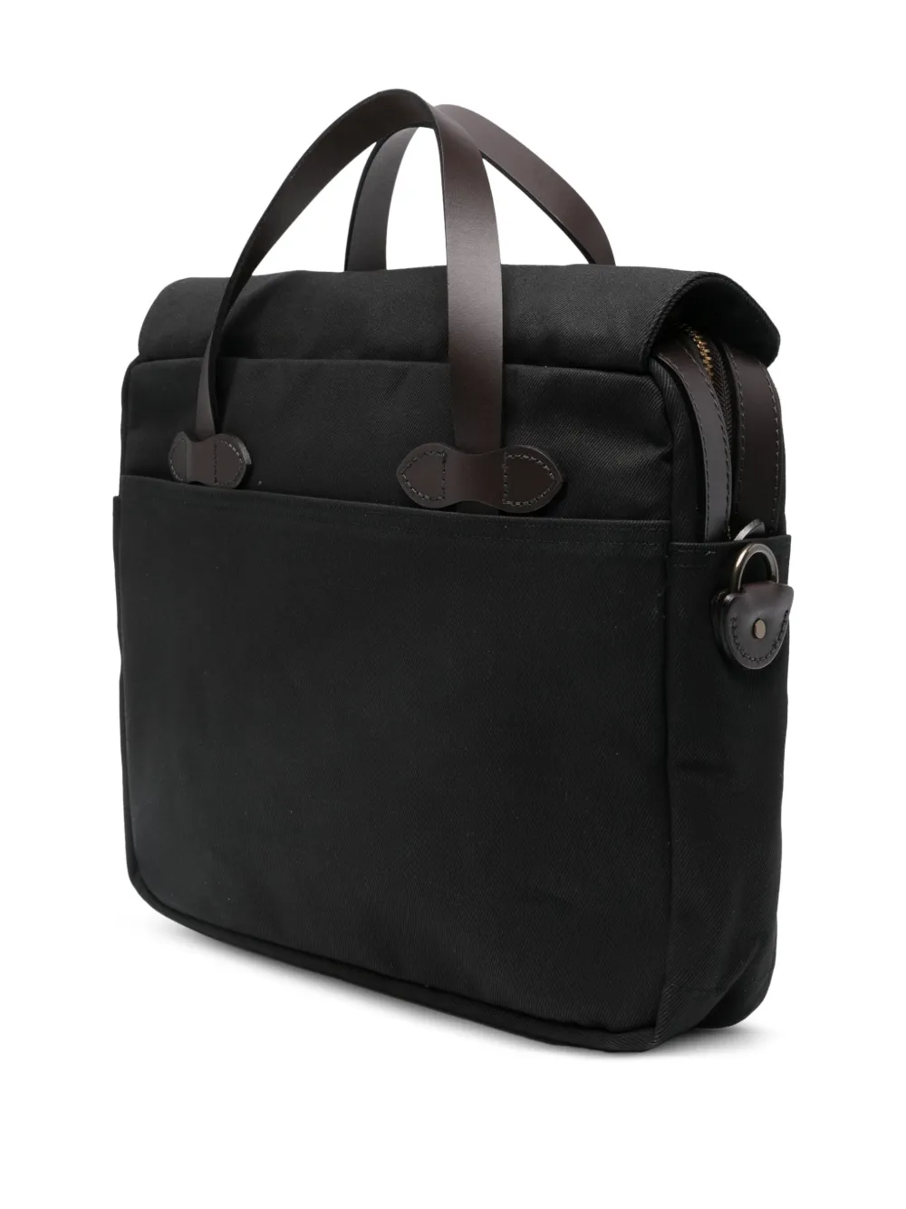 Filson logo patch briefcase - Zwart