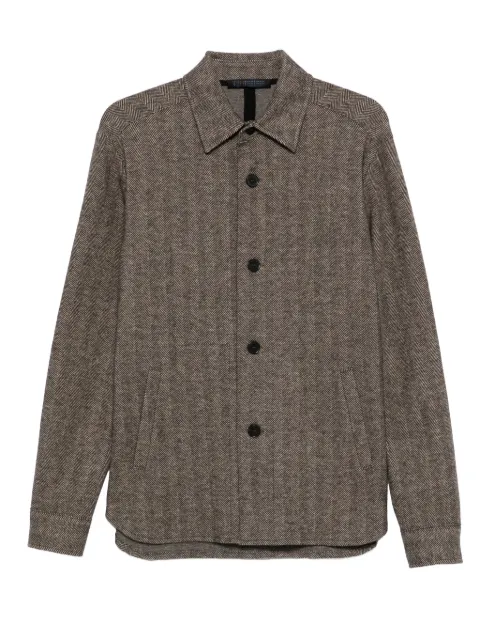 Harris Wharf London camisa con botones y motivo de espiga