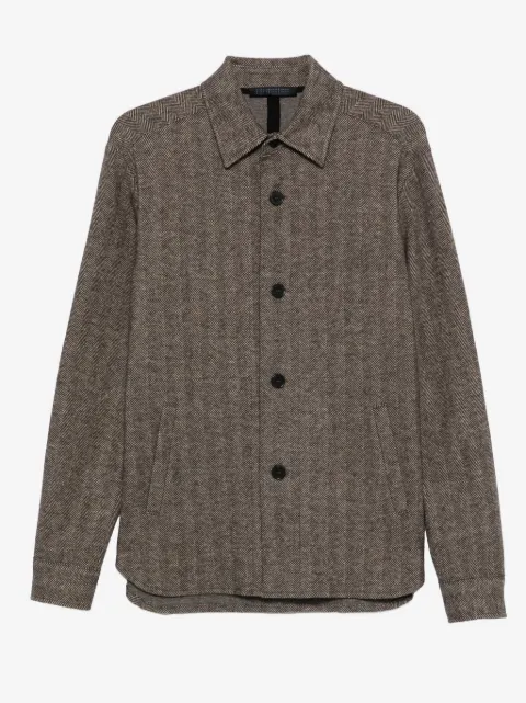 Harris Wharf London camisa con botones y motivo de espiga