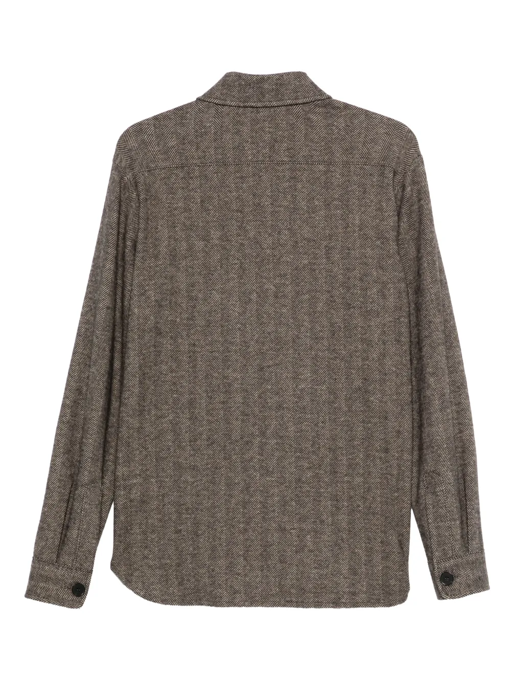 Harris Wharf London button-up herringbone shirt - Bruin
