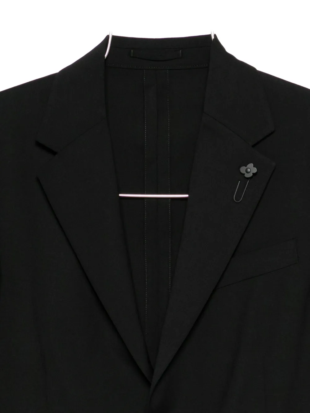 Lardini Blazer With Herringbone Pattern In Black