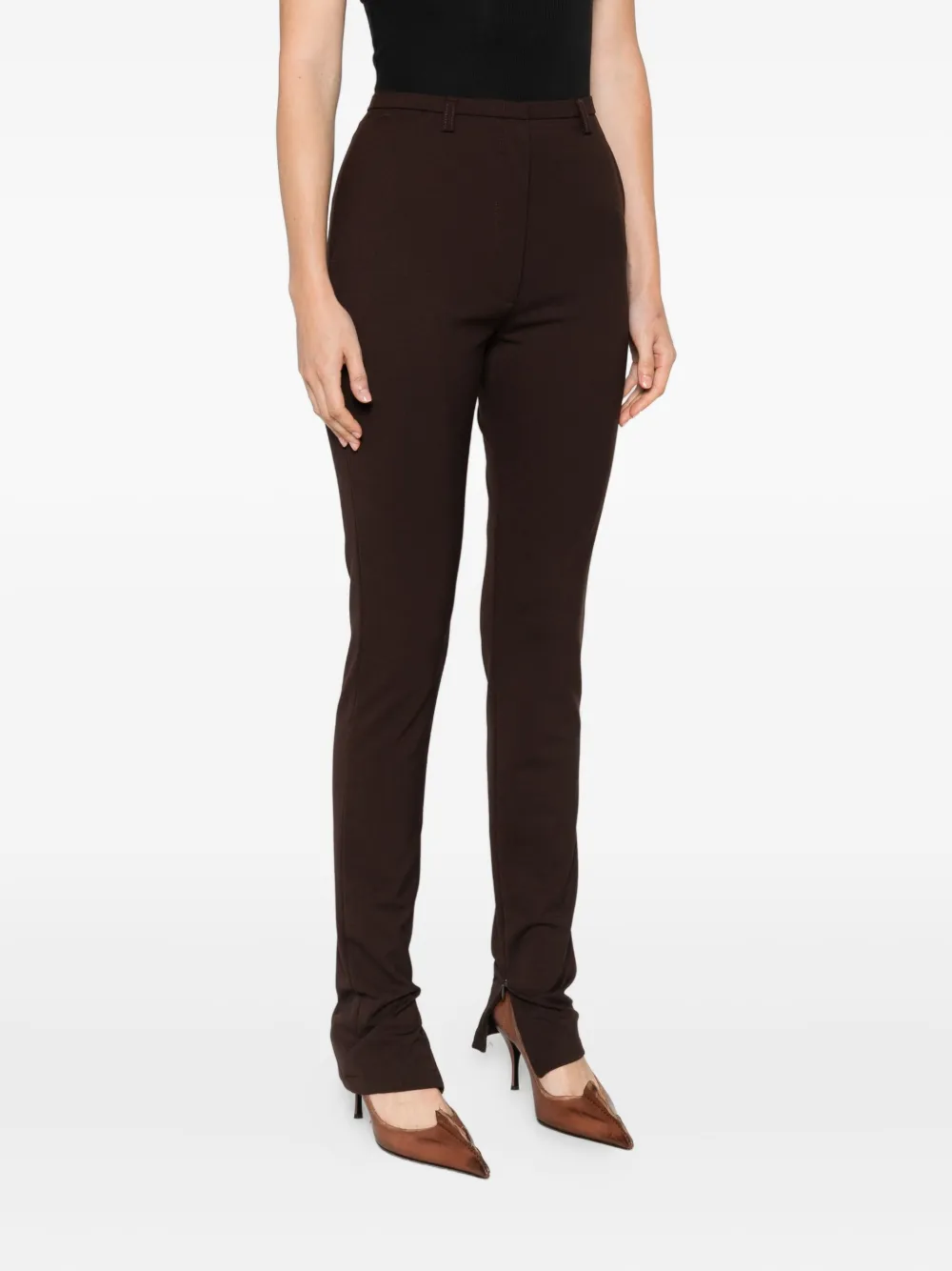 THELATEST Broek met rits Bruin