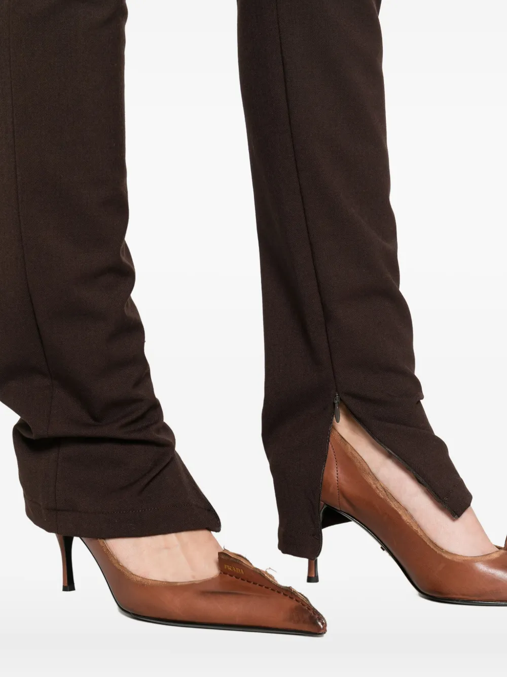 THELATEST Broek met rits Bruin