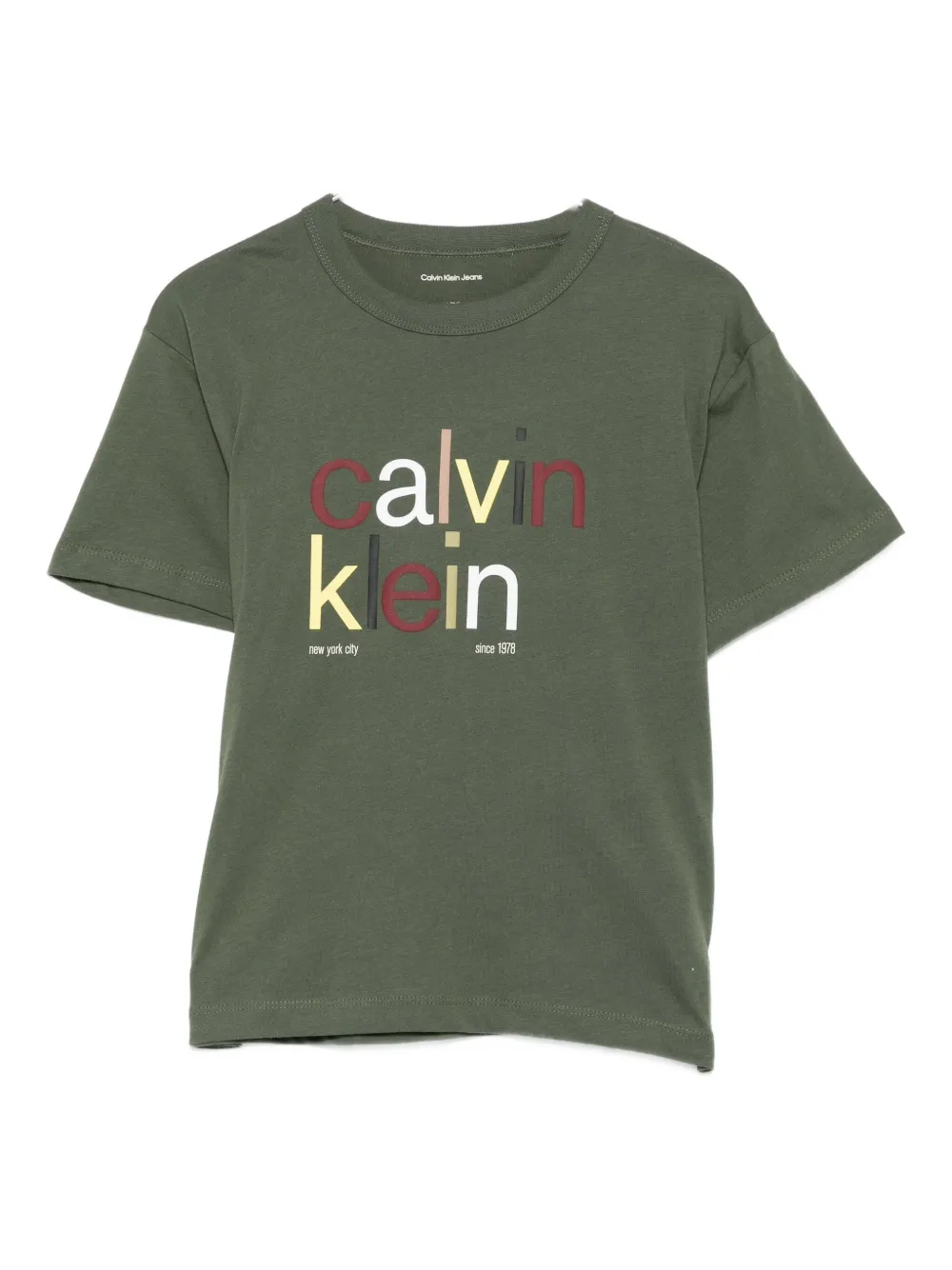 Calvin Klein Logo-print T-shirt In Green