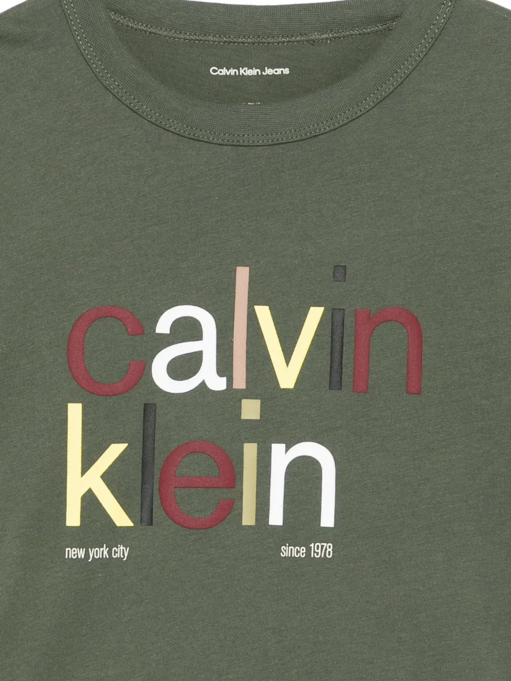 Calvin Klein Logo-print T-shirt In Green