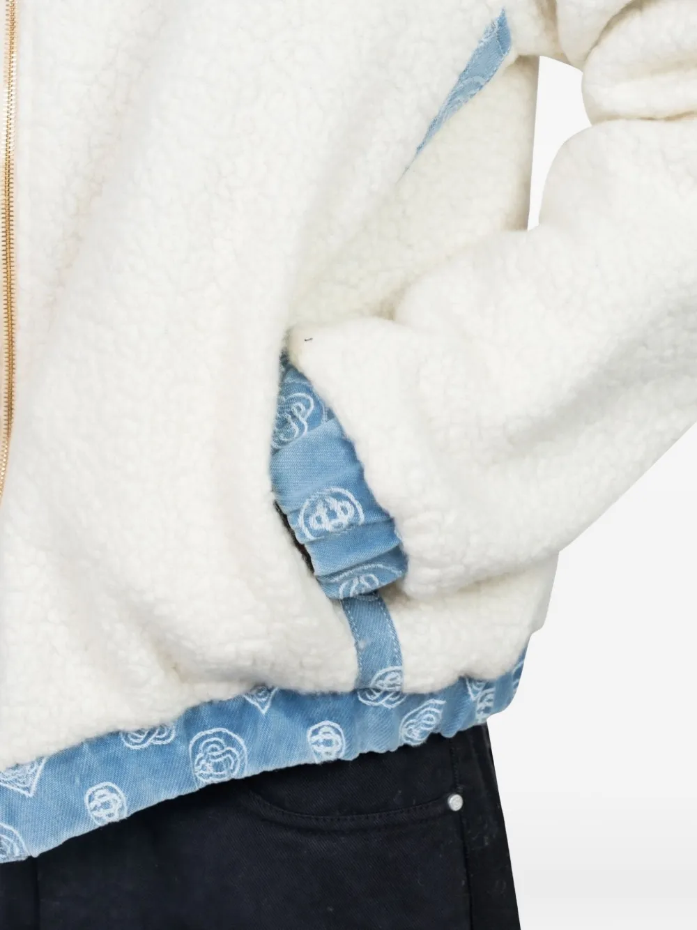 Casablanca Reversible Hooded Denim Jacket In Animal Print