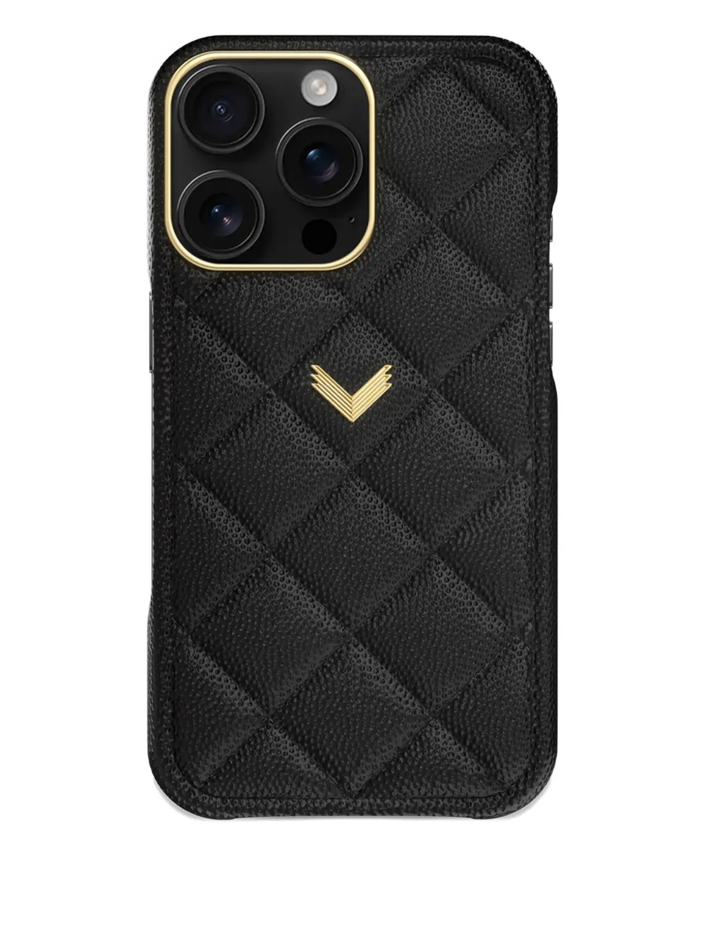 VELANTE quilted leather iPhone 16 case | Black | Image 1
