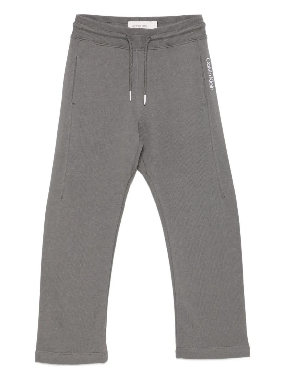 Calvin Klein Kids logo-embroidered trousers - グレー Calvin Klein Kids logo-embroidered trousers - グレー