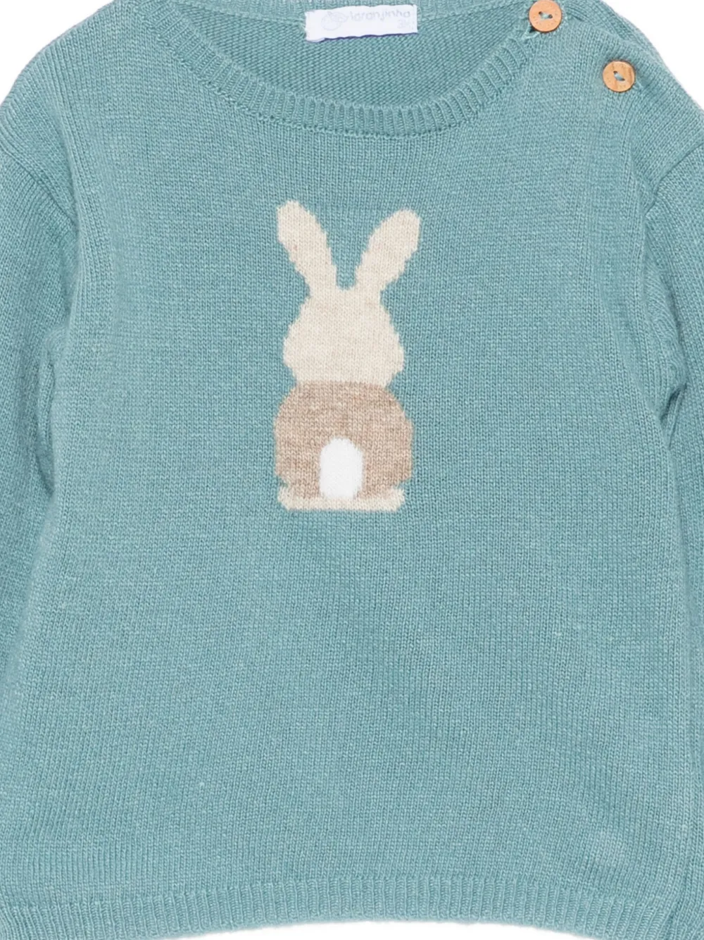 Laranjinha Rabbit-intarsia Jumper In Green