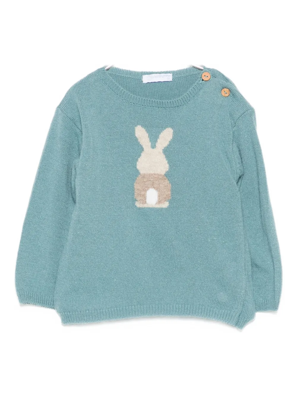 Laranjinha Rabbit-intarsia Jumper In Green
