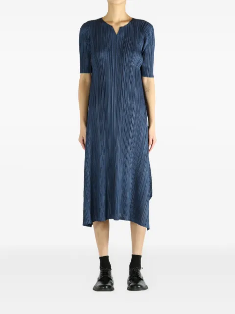 Pleats Please Issey Miyake Pleated short-sleeve dress