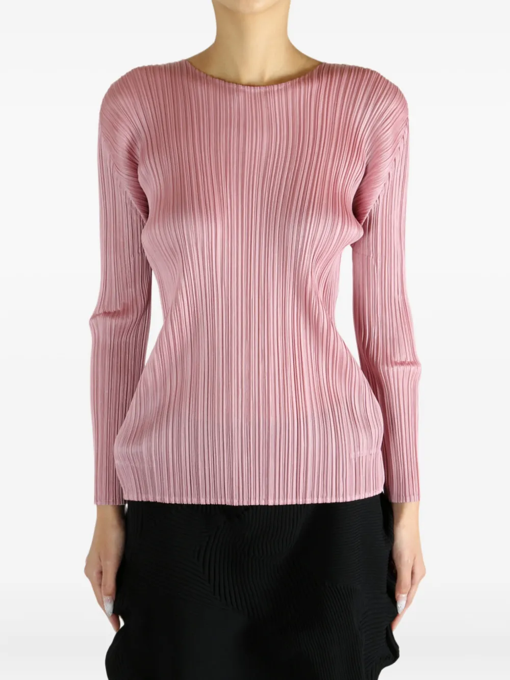 Pleats Please Issey Miyake Geplooide top met lange mouwen Roze