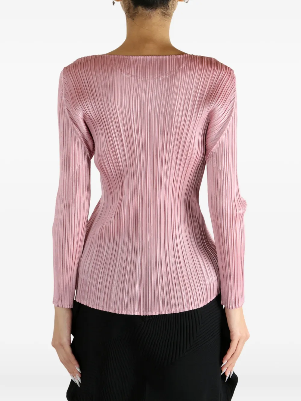 Pleats Please Issey Miyake Geplooide top met lange mouwen Roze