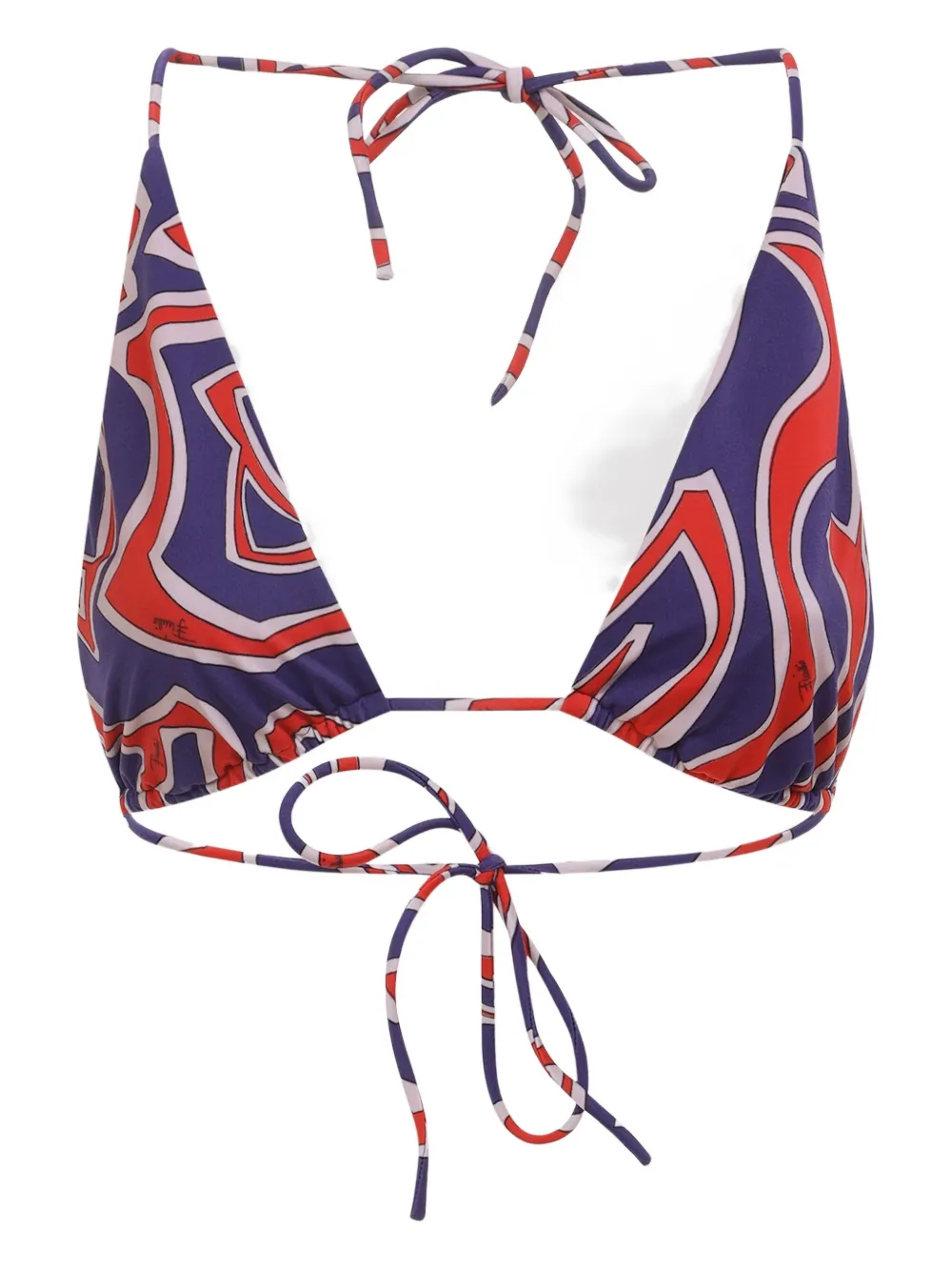 Pucci Triangle Top Adjustable Strap Bikini Set In Blue