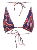 PUCCI abstract-print triangle bikini top - Blue