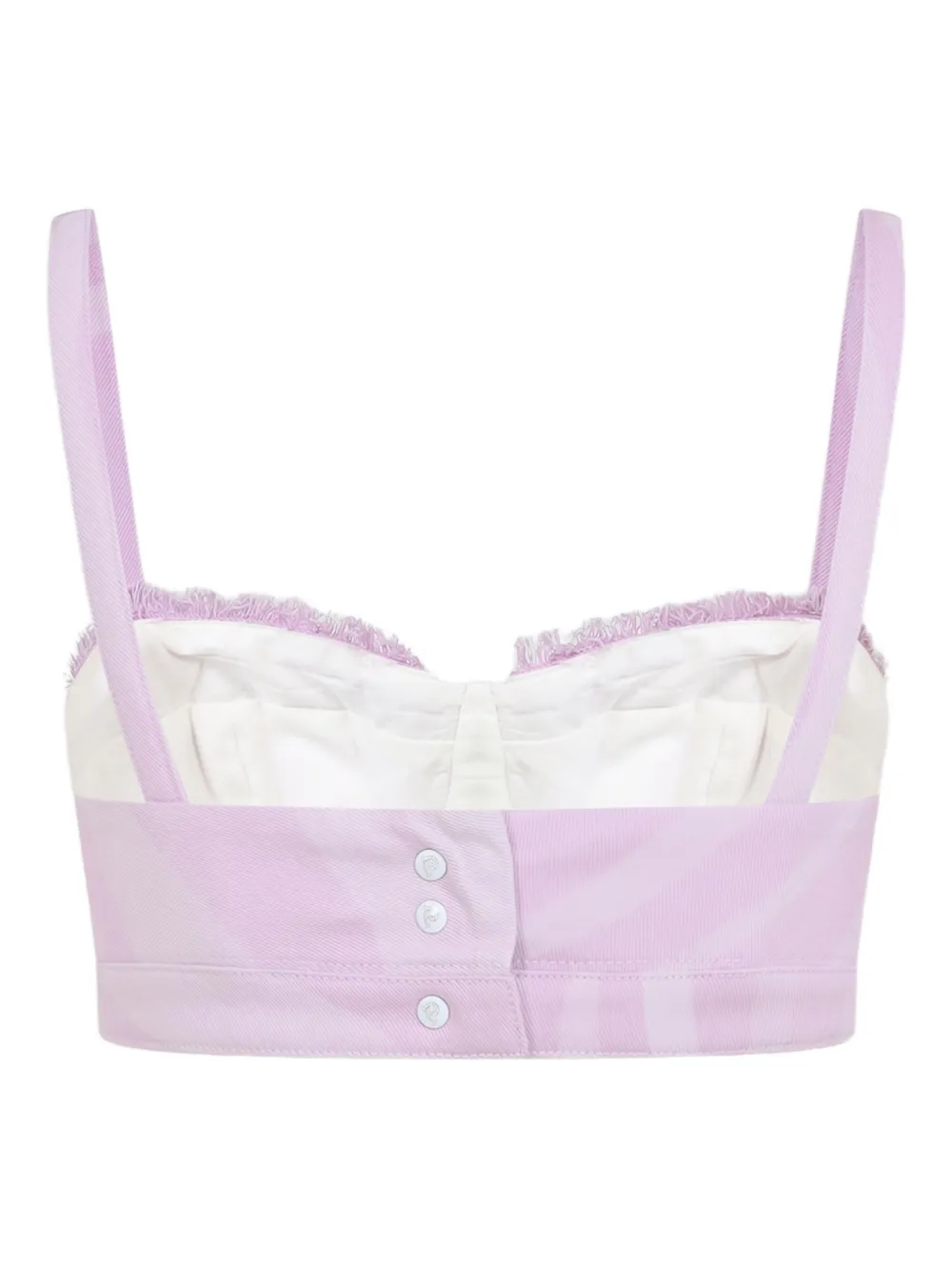 Pucci Brasier Cropped Tops With Lace-inserts In Purple