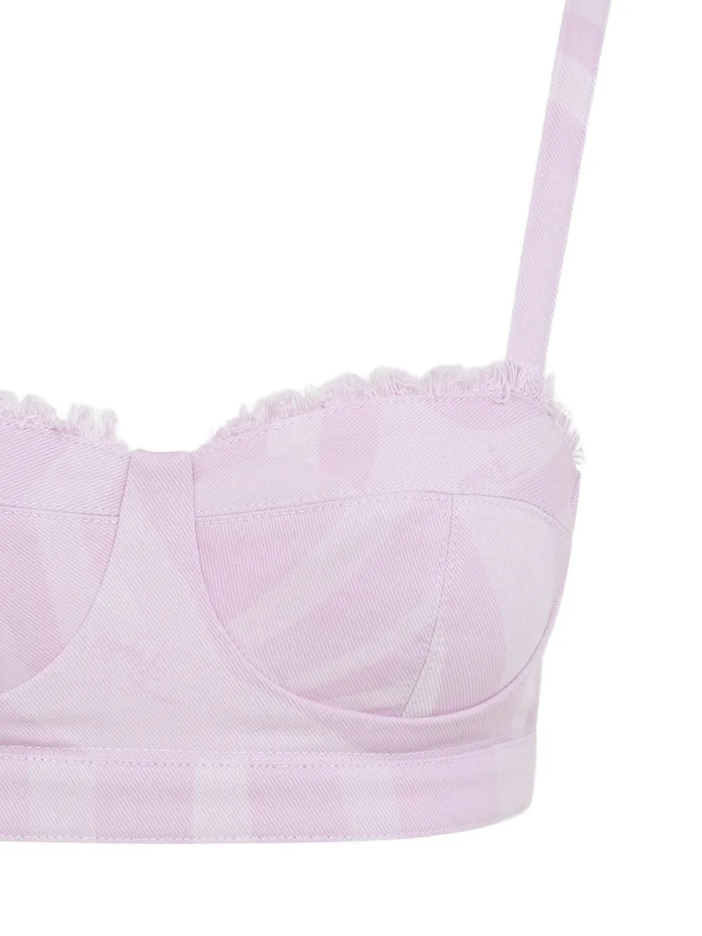 Pucci Brasier Cropped Tops With Lace-inserts In Purple