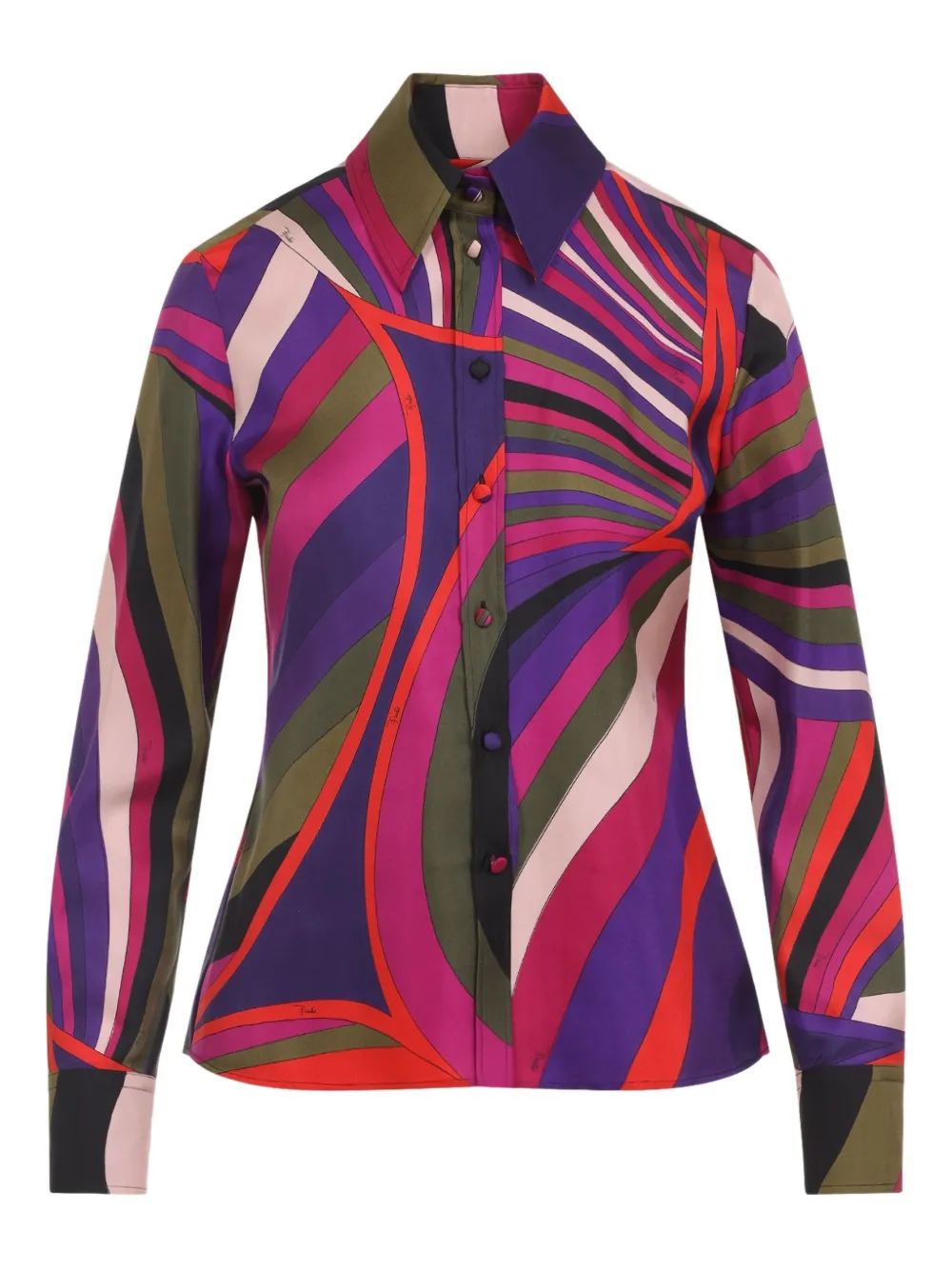 PUCCI abstract-print silk shirt | Purple | Image 1