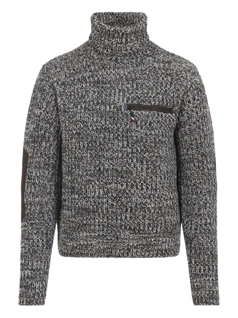 Moncler Grenoble roll-neck elbow-patches sweater | Grey | Image 1