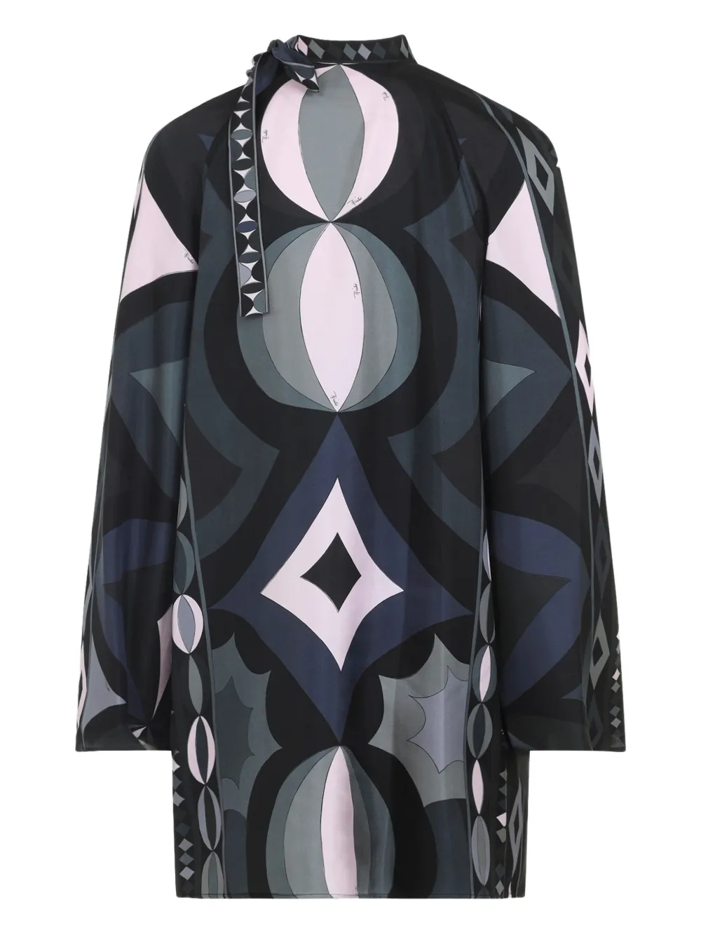 PUCCI Jurk met geometrische print en hoge hals - Zwart