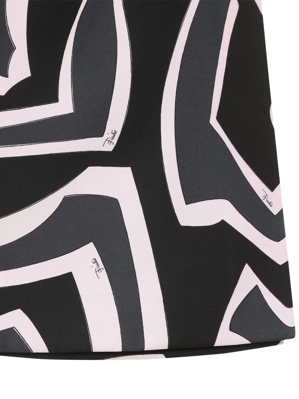 Pucci High Waist Abstract Pattern Mini Skirt In Black