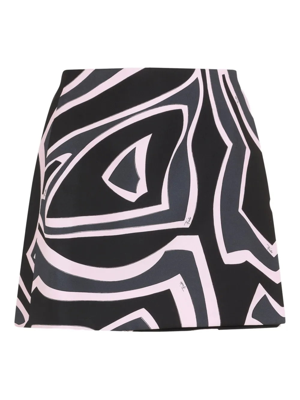 Pucci High Waist Abstract Pattern Mini Skirt In Black