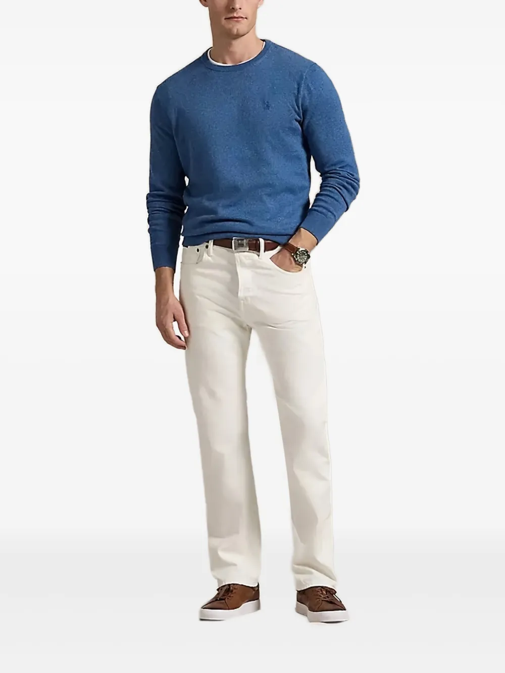 Polo Ralph Lauren embroidered crew-neck sweater - Blauw