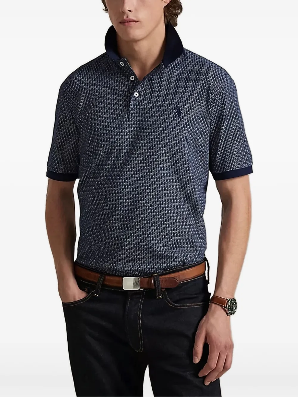 Polo Ralph Lauren ジオメトリック ポロシャツ - ブルー Polo Ralph Lauren ジオメトリック ポロシャツ - ブルー