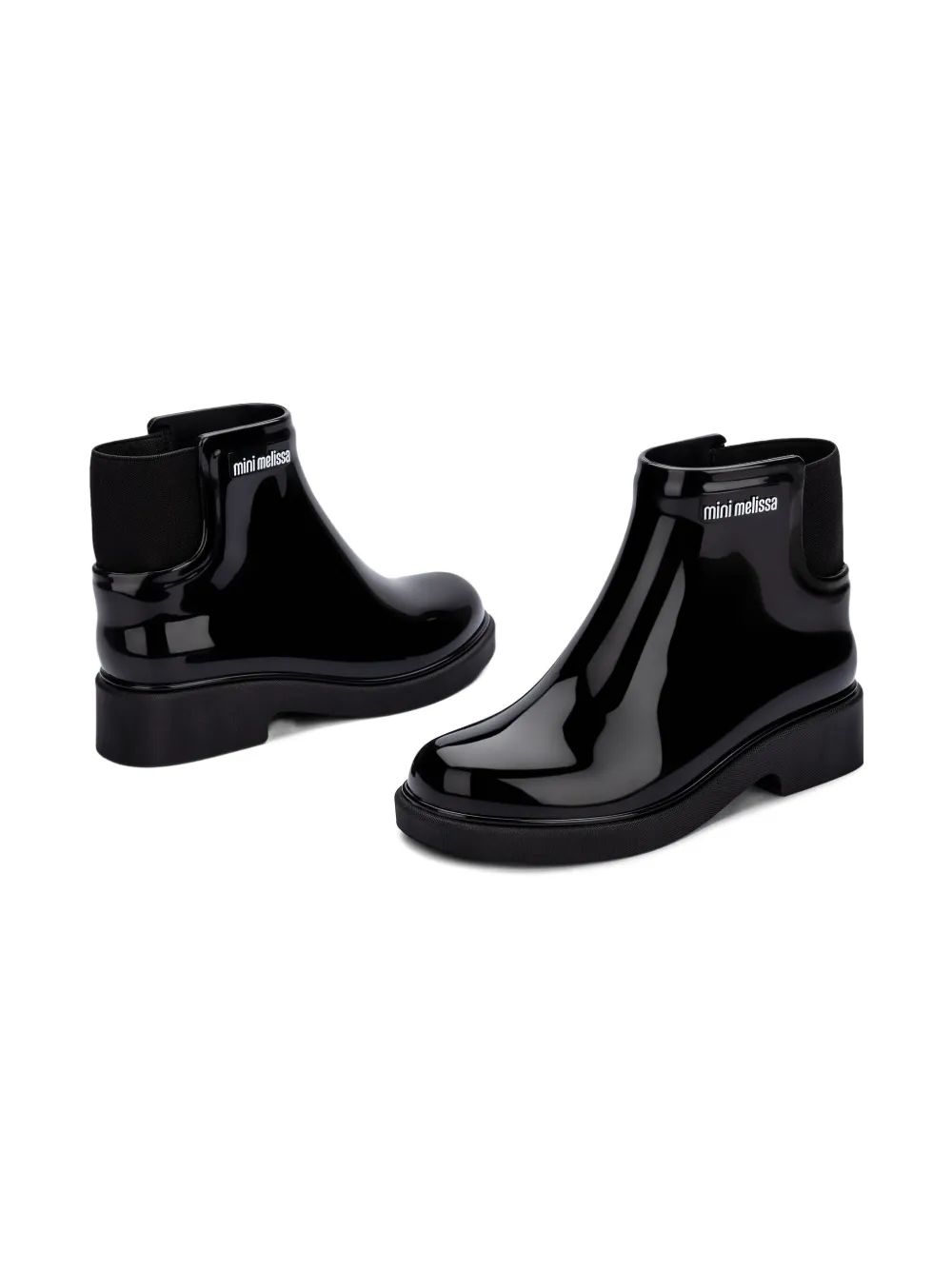 Mini Melissa Chelsea laarzen met logopatch Zwart