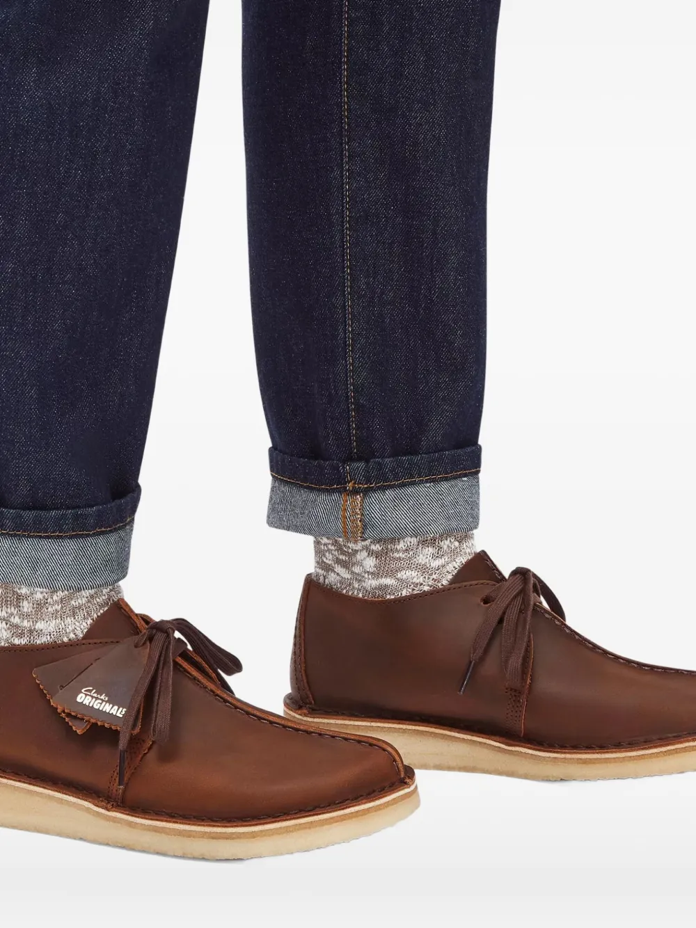 Clarks Originals Leren veterlaarzen Bruin