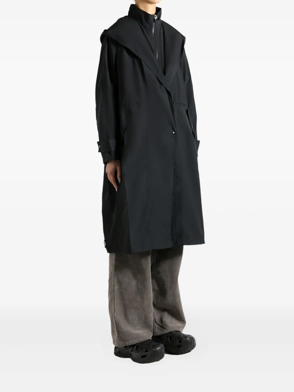 Atelier New York Zip Hooded Parka In Black