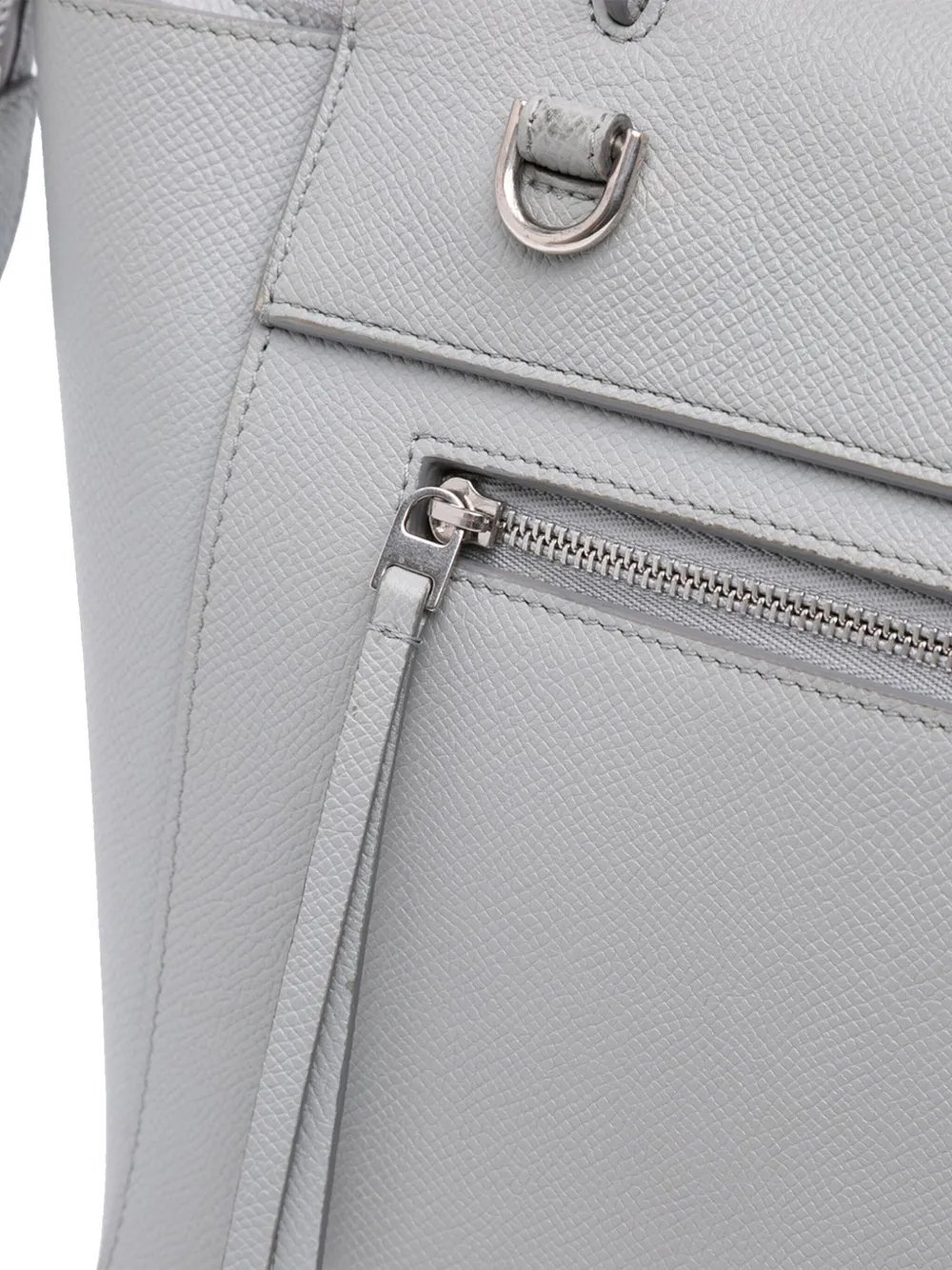 Pre-owned Celine 2017 Micro Grained Calfskin Belt Bag Satchel In Gray