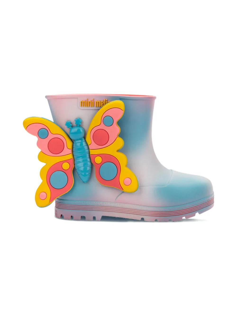 Mini Melissa butterfly motif wellies Blauw