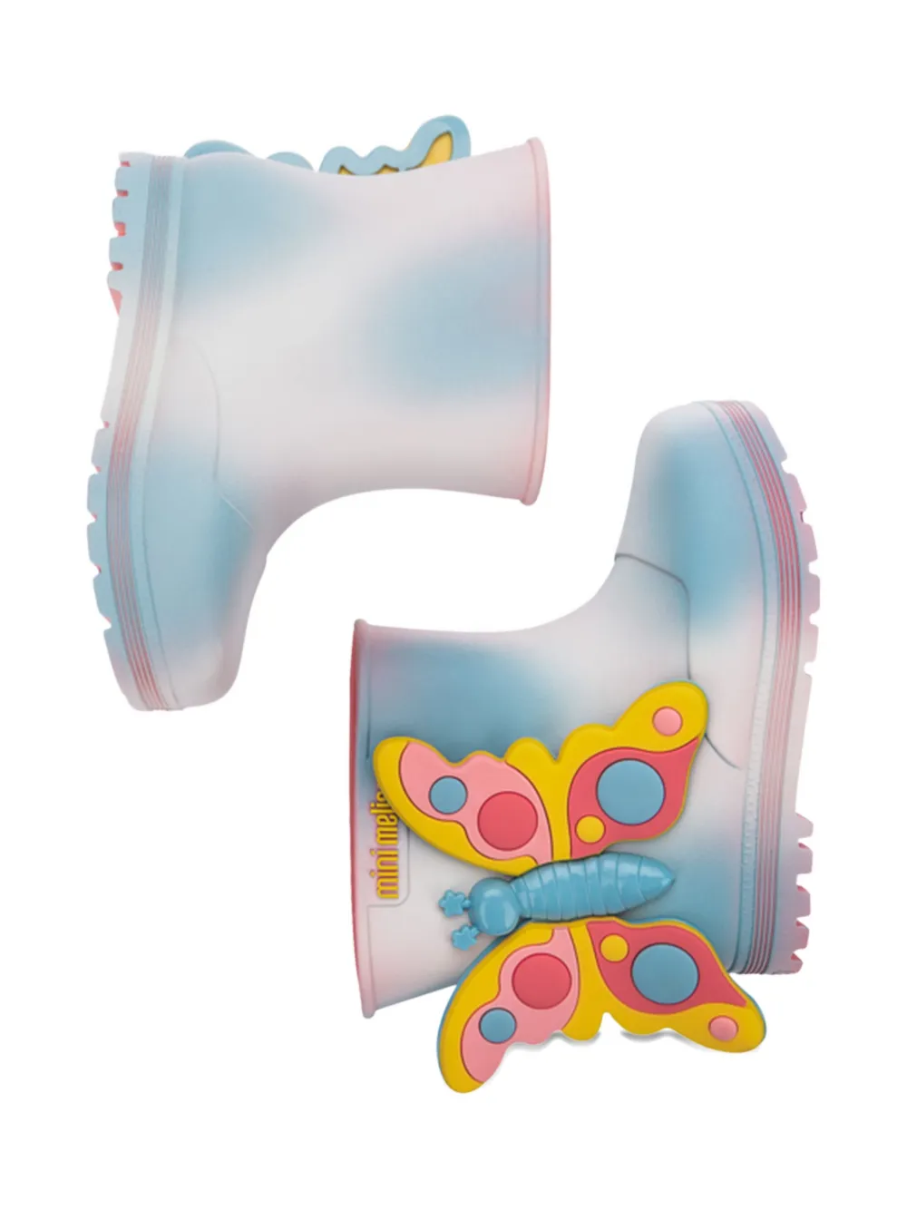 Mini Melissa butterfly motif wellies Blauw